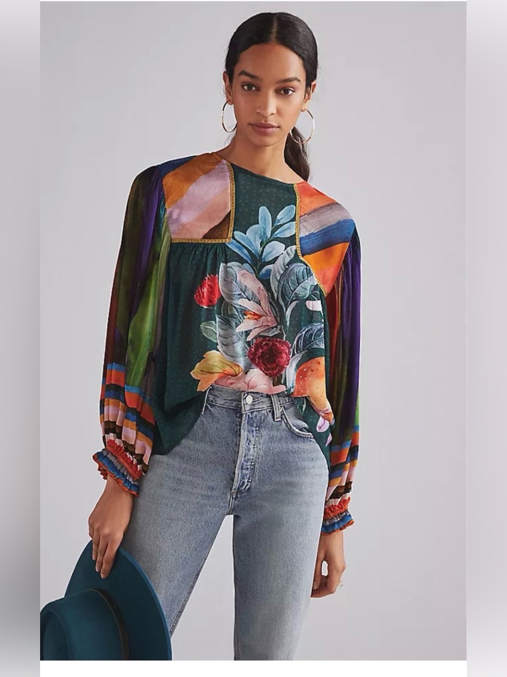 Bl^nk Blank London Anthropologie MIRANDA PEASANT Top - Picture 2 of 7
